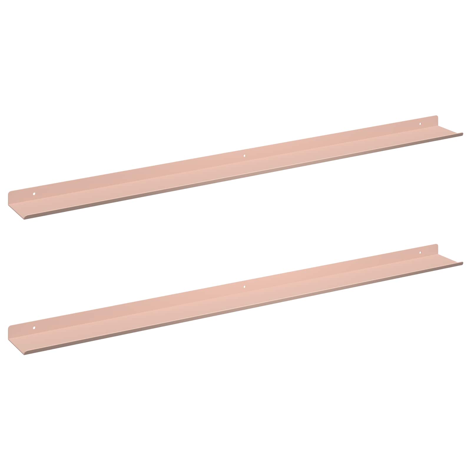 Mensola sospesa 2 pcs Rosa 100 x 9 x 2,5 cm Acciaio | homemem39