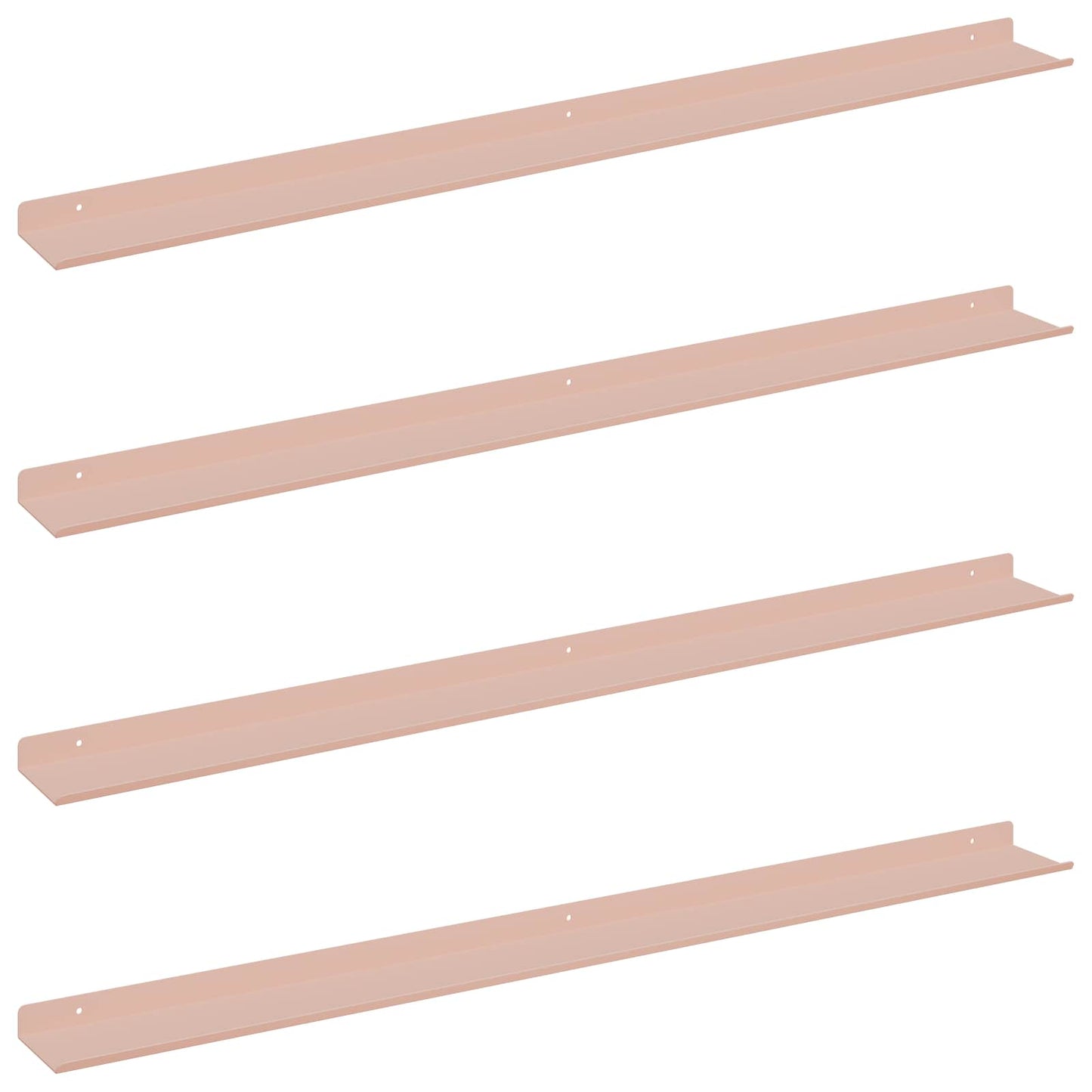Mensola sospesa 4 pcs Rosa 100 x 9 x 2,5 cm Acciaio | homemem39