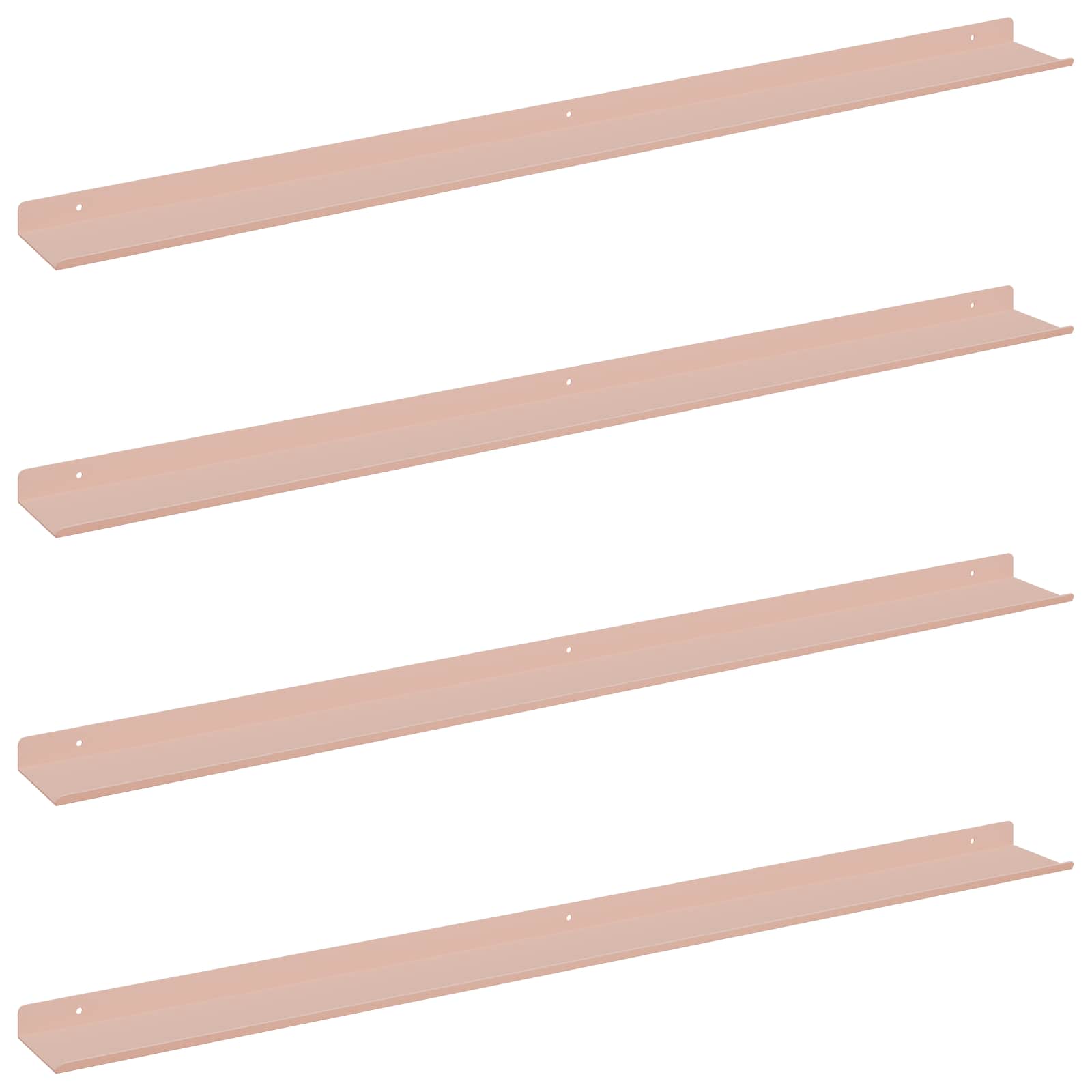 Mensola sospesa 4 pcs Rosa 100 x 9 x 2,5 cm Acciaio | homemem39