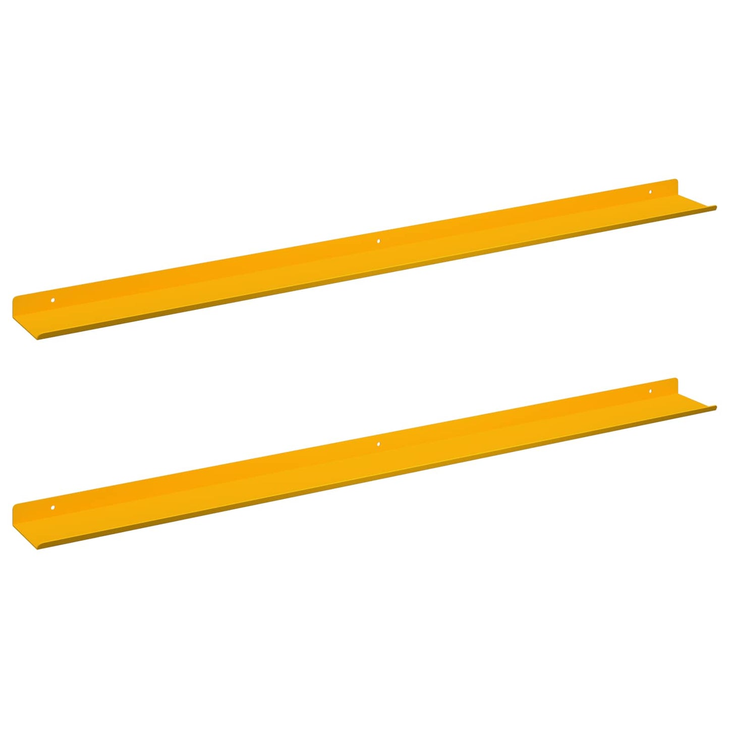 Mensola sospesa 2 pcs Giallo senape 100 x 9 x 2,5 cm Acciaio | homemem39