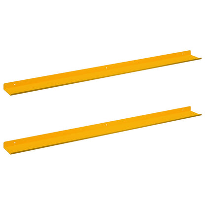 Mensola sospesa 2 pcs Giallo senape 100 x 9 x 2,5 cm Acciaio | homemem39