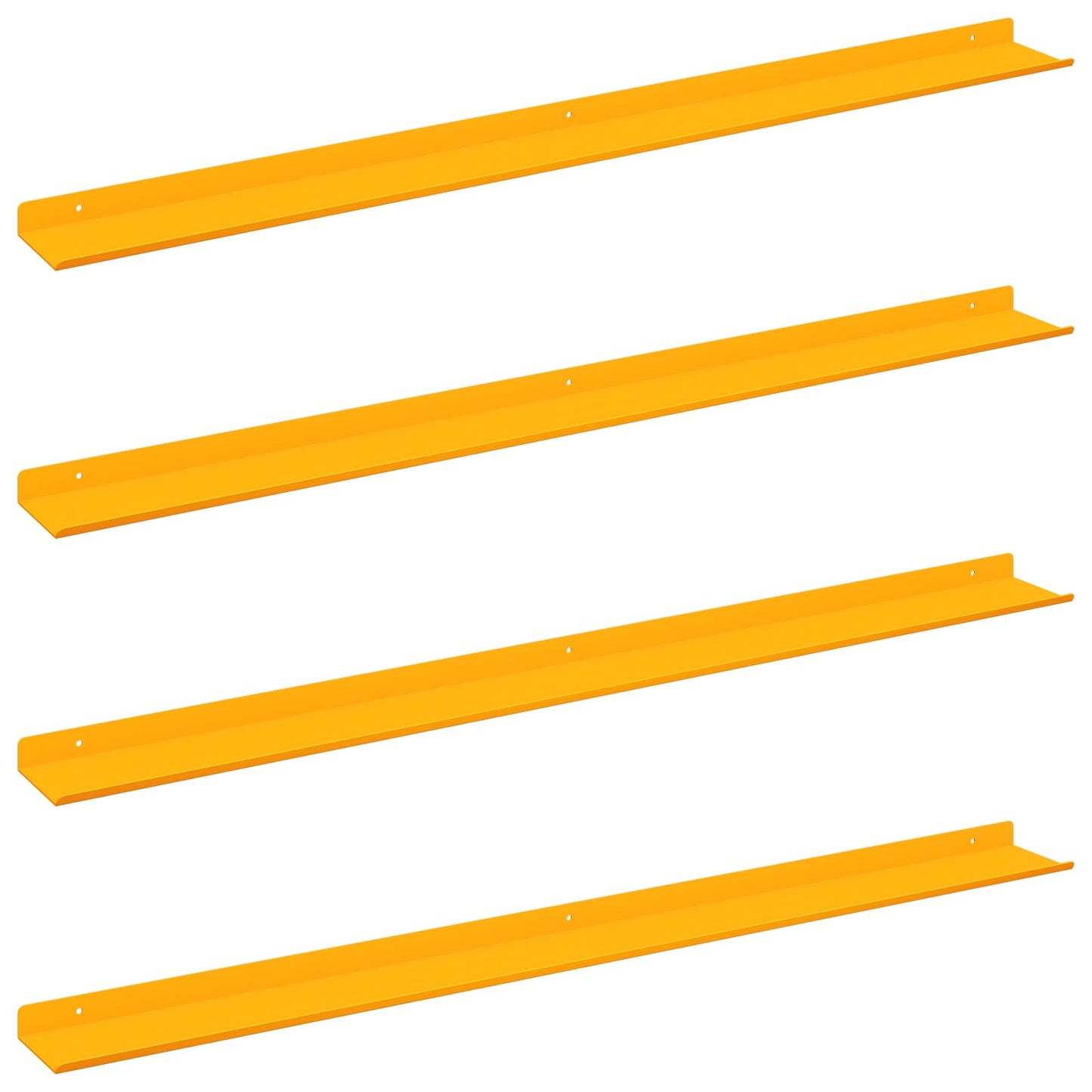Mensola sospesa 4 pcs Giallo senape 100 x 9 x 2,5 cm Acciaio | homemem39