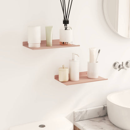 Mensola sospesa 2 pcs Rosa 30 x 18 x 2,5 cm Acciaio | homemem39