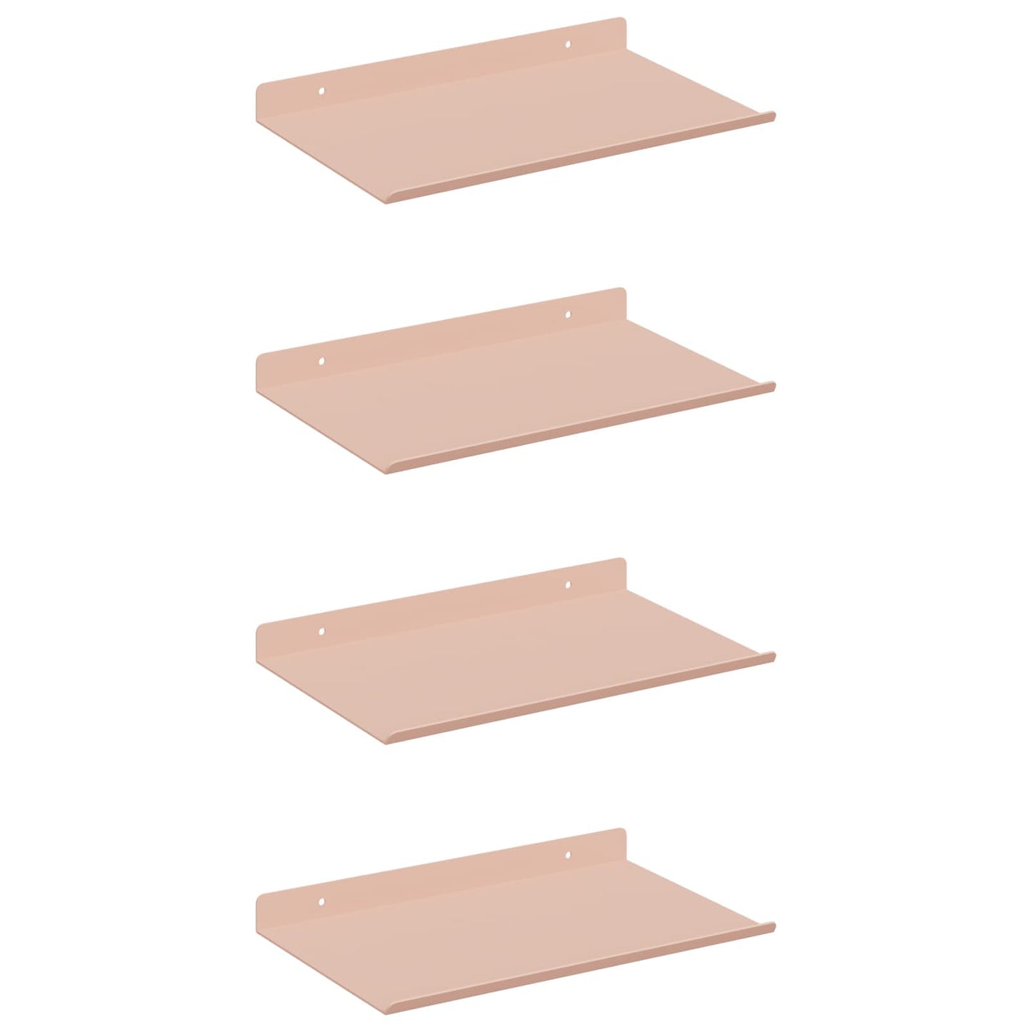 Mensola sospesa 4 pcs Rosa 30 x 18 x 2,5 cm Acciaio | homemem39