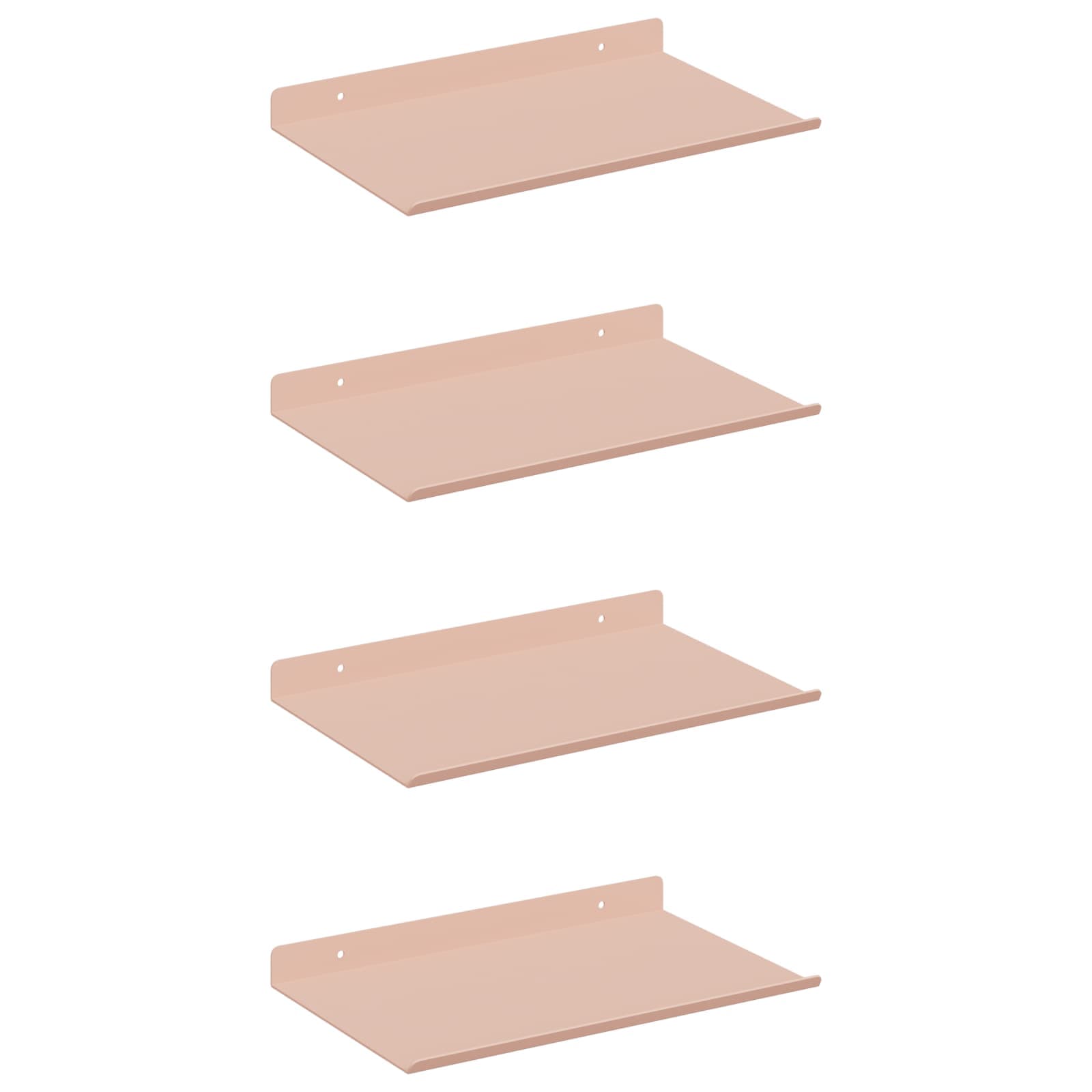Mensola sospesa 4 pcs Rosa 30 x 18 x 2,5 cm Acciaio | homemem39