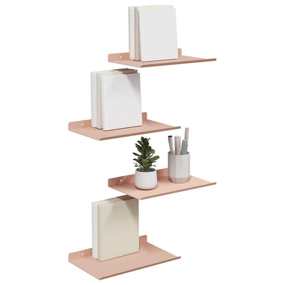 Mensola sospesa 4 pcs Rosa 30 x 18 x 2,5 cm Acciaio | homemem39