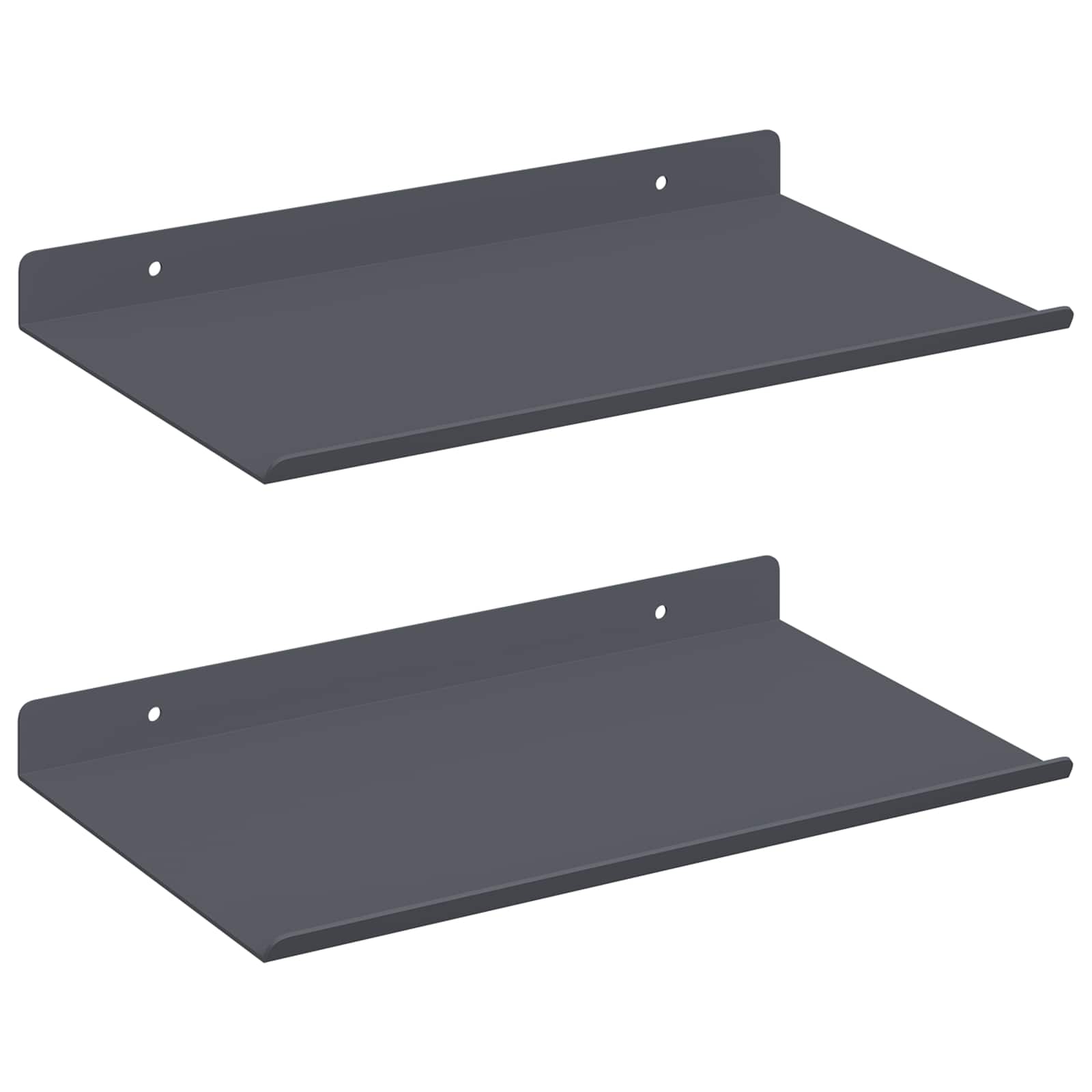 Mensola sospesa 2 pcs Antracite 30 x 18 x 2,5 cm Acciaio | homemem39