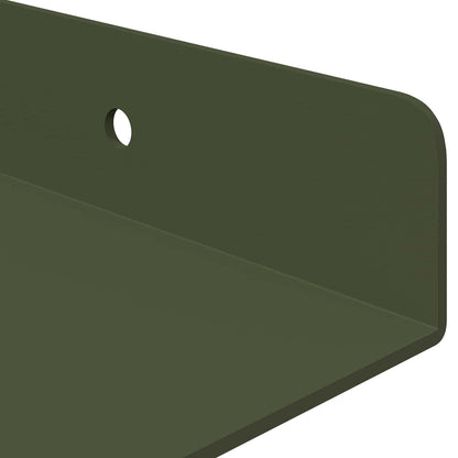 Mensola sospesa 4 pcs Verde oliva 30 x 18 x 2,5 cm Acciaio | homemem39
