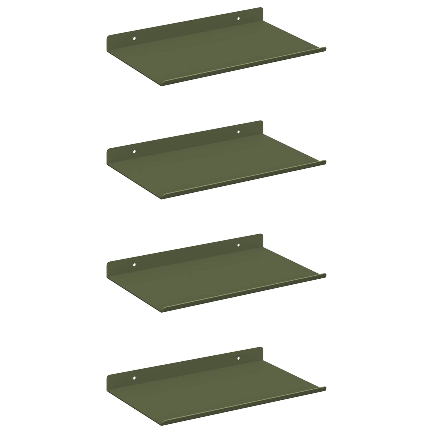 Mensola sospesa 4 pcs Verde oliva 30 x 18 x 2,5 cm Acciaio | homemem39