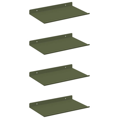 Mensola sospesa 4 pcs Verde oliva 30 x 18 x 2,5 cm Acciaio | homemem39