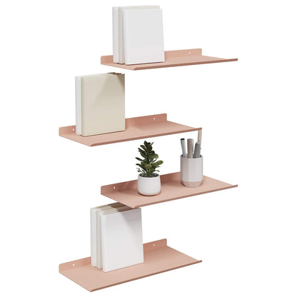 Mensola sospesa 4 pcs Rosa 40 x 18 x 2,5 cm Acciaio | homemem39