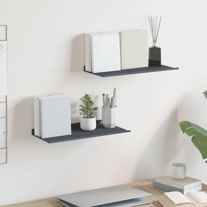 Mensola sospesa 2 pcs Antracite 40 x 18 x 2,5 cm Acciaio | homemem39