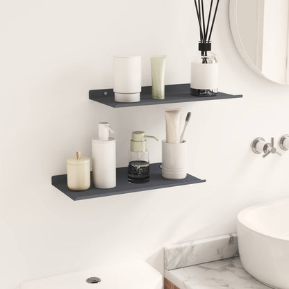 Mensola sospesa 2 pcs Antracite 40 x 18 x 2,5 cm Acciaio | homemem39