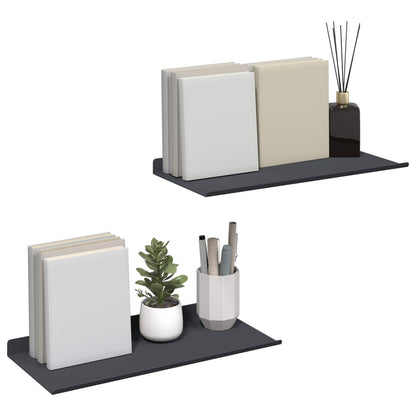 Mensola sospesa 2 pcs Antracite 40 x 18 x 2,5 cm Acciaio | homemem39