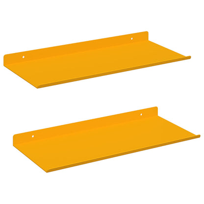 Mensola sospesa 2 pcs Giallo senape 40 x 18 x 2,5 cm Acciaio | homemem39
