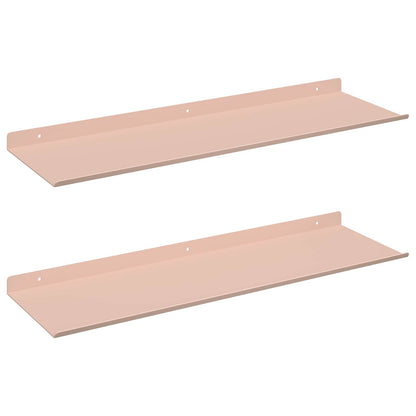 Mensola sospesa 2 pcs Rosa 60 x 18 x 2,5 cm Acciaio | homemem39