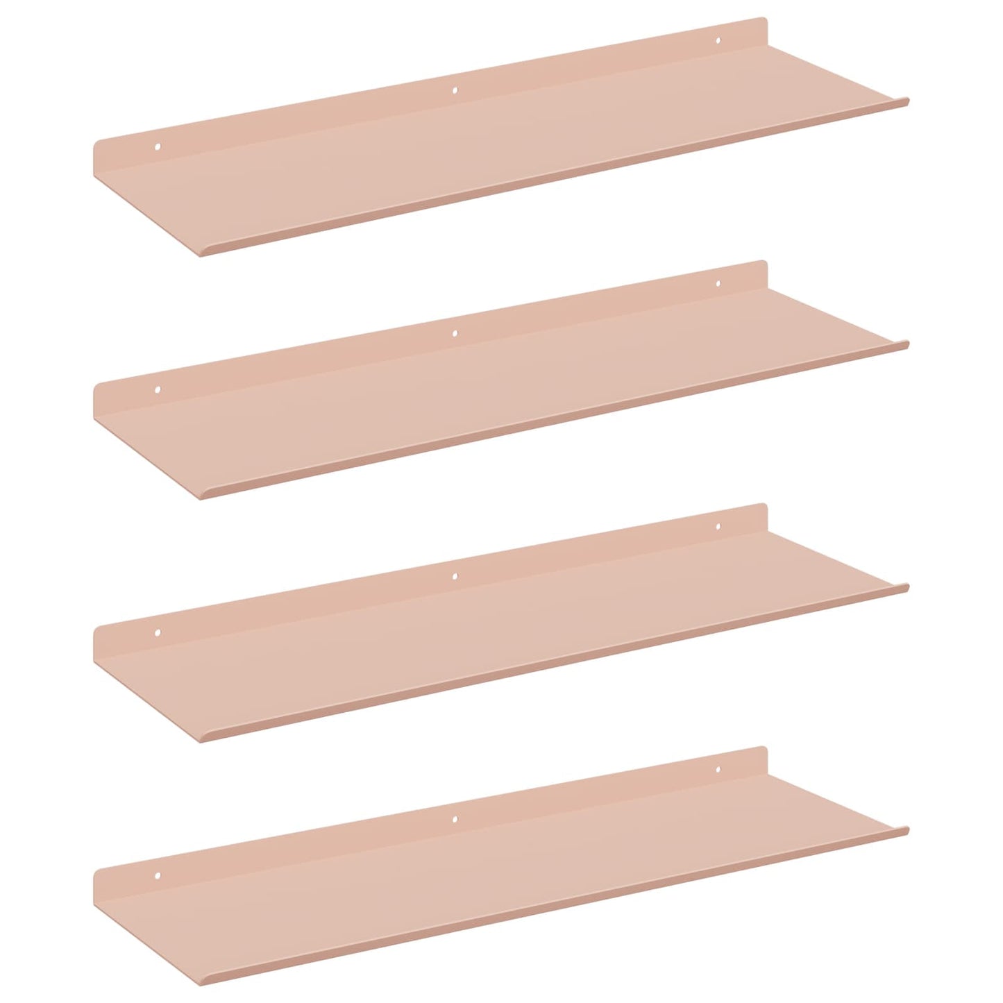 Mensola sospesa 4 pcs Rosa 60 x 18 x 2,5 cm Acciaio | homemem39