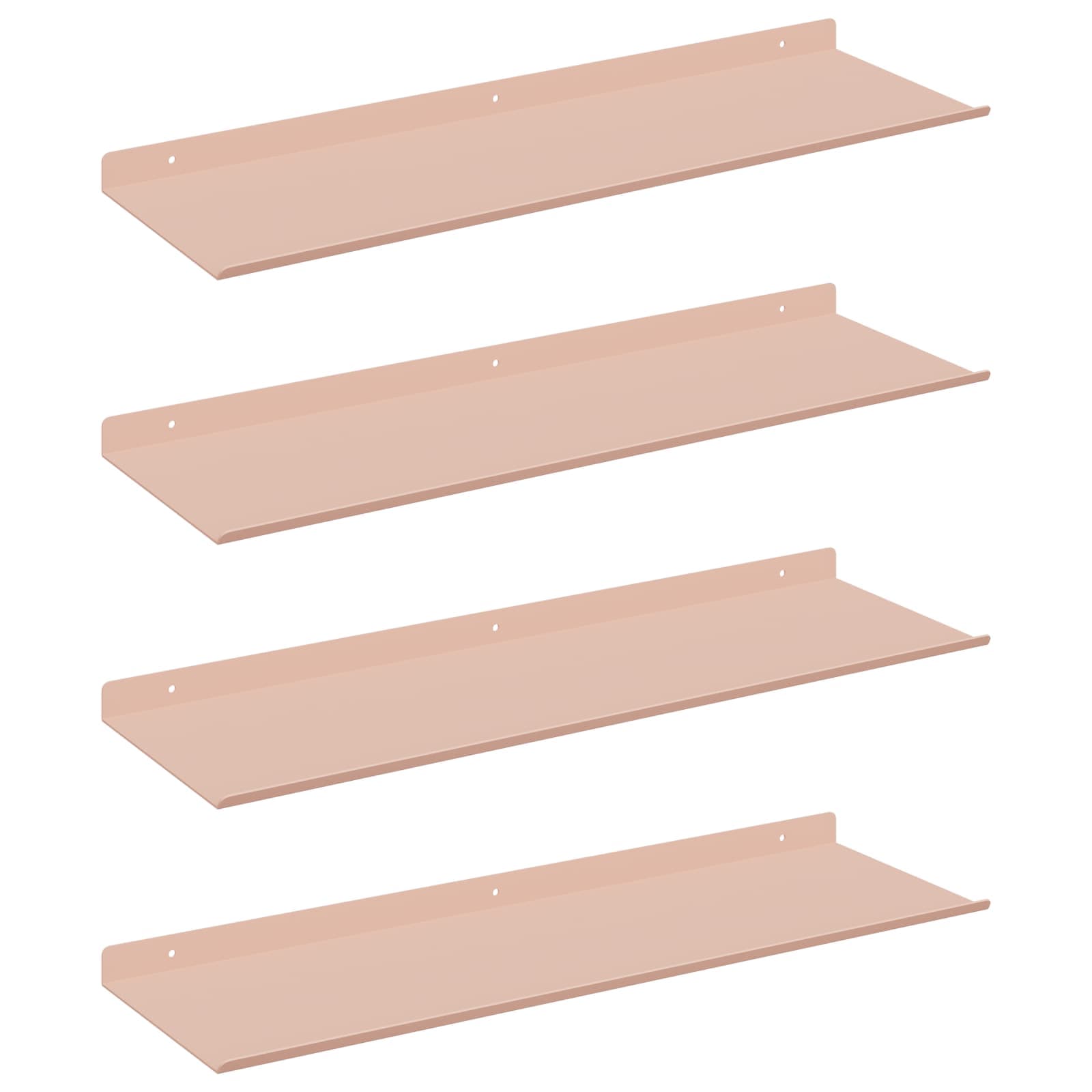 Mensola sospesa 4 pcs Rosa 60 x 18 x 2,5 cm Acciaio | homemem39