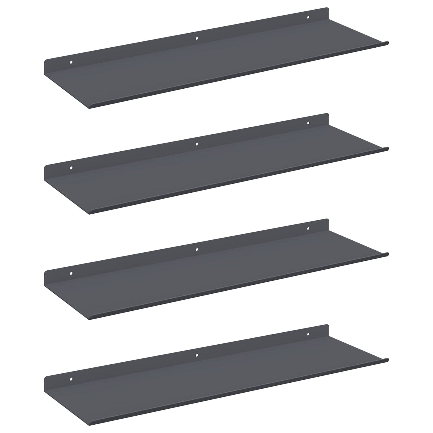 Mensola sospesa 4 pcs Antracite 60 x 18 x 2,5 cm Acciaio | homemem39