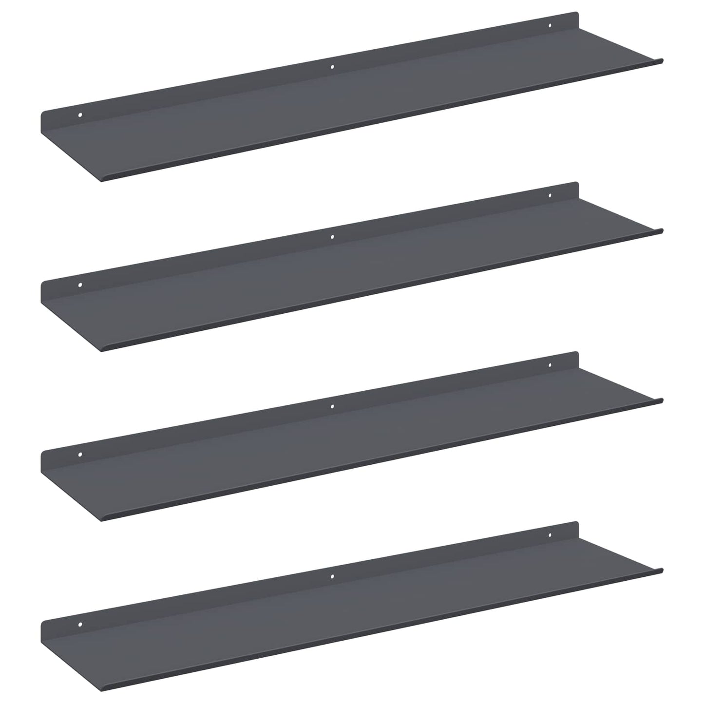 Mensola sospesa 4 pcs Antracite 80 x 18 x 2,5 cm Acciaio | homemem39