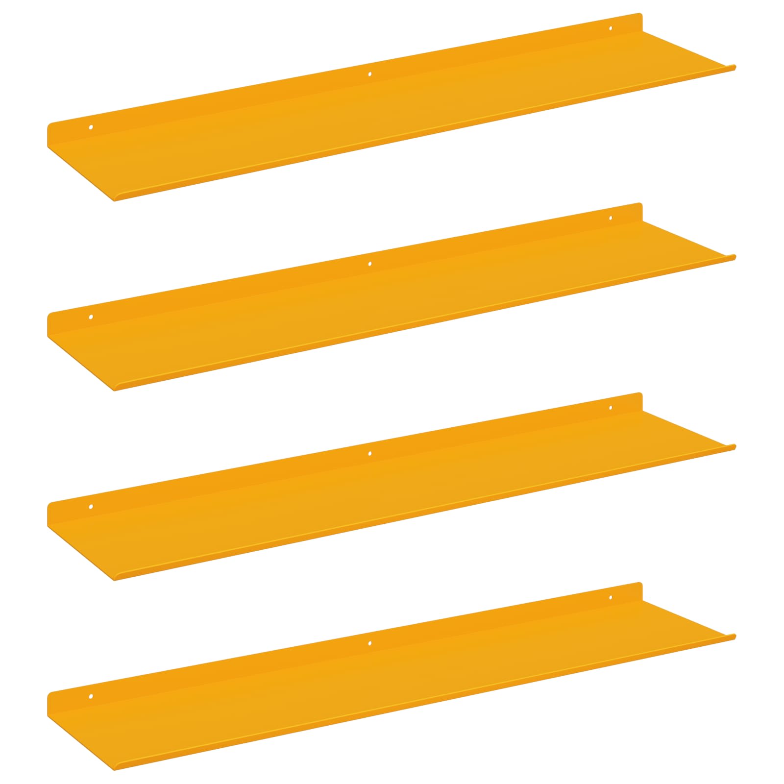 Mensola sospesa 4 pcs Giallo senape 80 x 18 x 2,5 cm Acciaio | homemem39