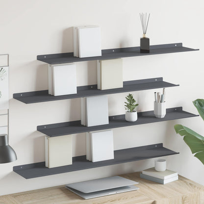 Mensola sospesa 4 pcs Antracite 100 x 18 x 2,5 cm Acciaio | homemem39