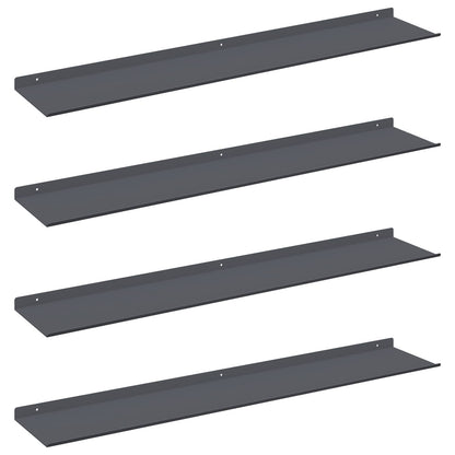 Mensola sospesa 4 pcs Antracite 100 x 18 x 2,5 cm Acciaio | homemem39