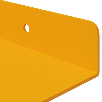 Mensola sospesa 4 pcs Giallo senape 100 x 18 x 2,5 cm Acciaio | homemem39