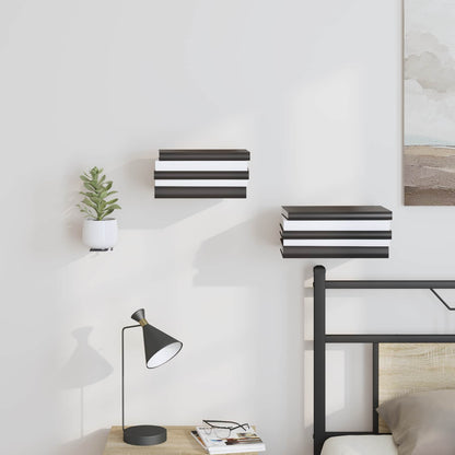 Mensola Flottante Invisibile 4 pcs Nero 6 x 11 x 6.5 cm Metallo