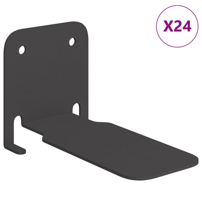 Mensola sospesa con lo scaffale 24 pcs Nero 6 x 10,8 x 6,6 cm | homemem39