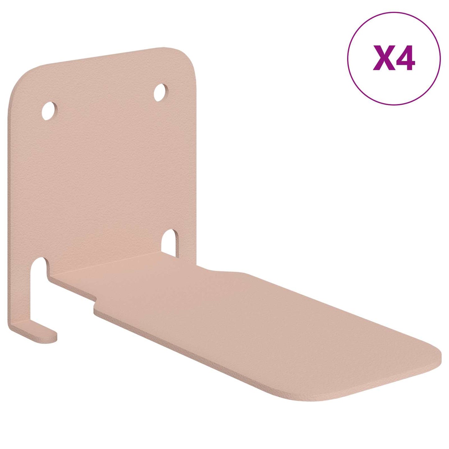 Mensola sospesa con lo scaffale 4 pcs Rosa 6 x 10,8 x 6,6 cm | homemem39
