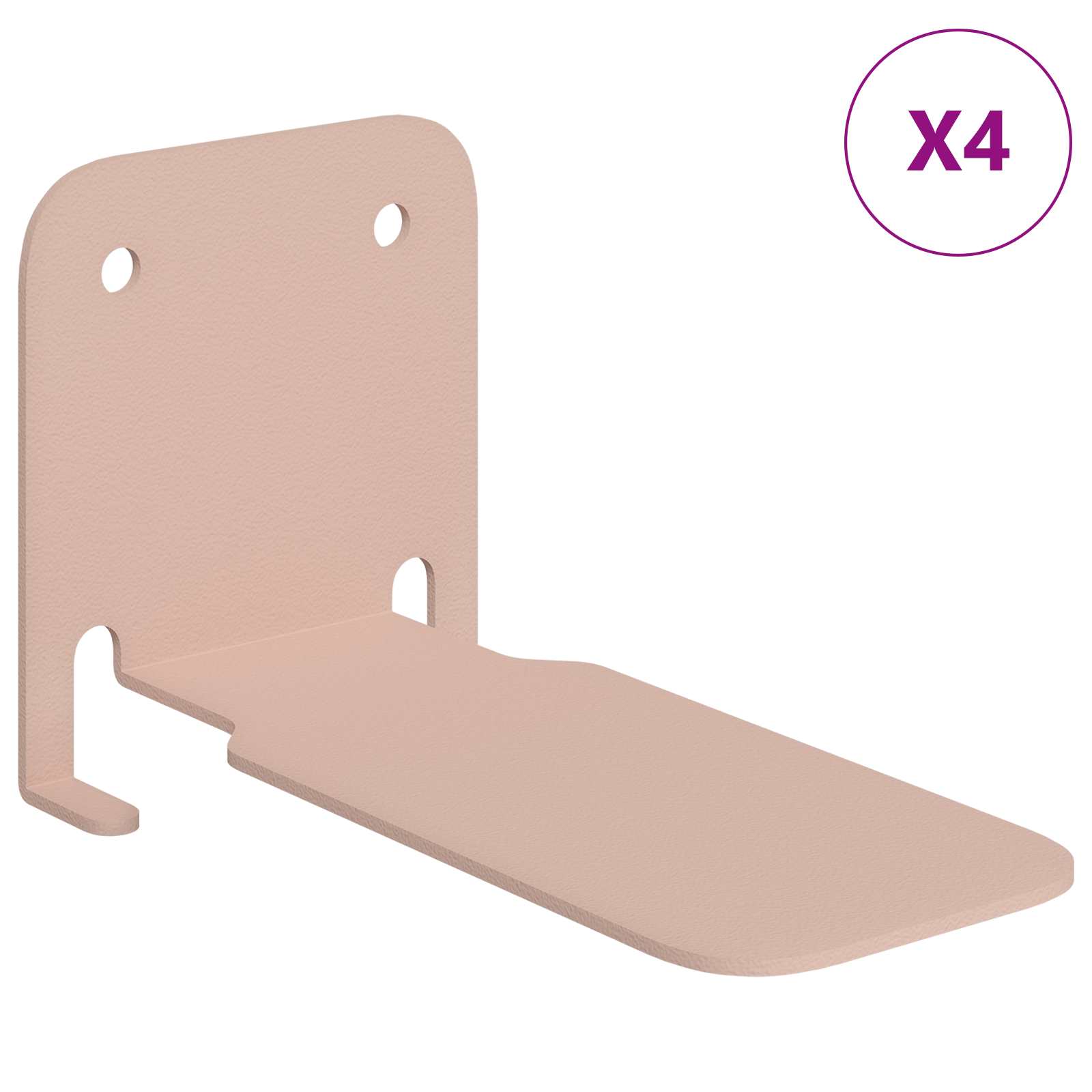 Mensola sospesa con lo scaffale 4 pcs Rosa 6 x 10,8 x 6,6 cm | homemem39