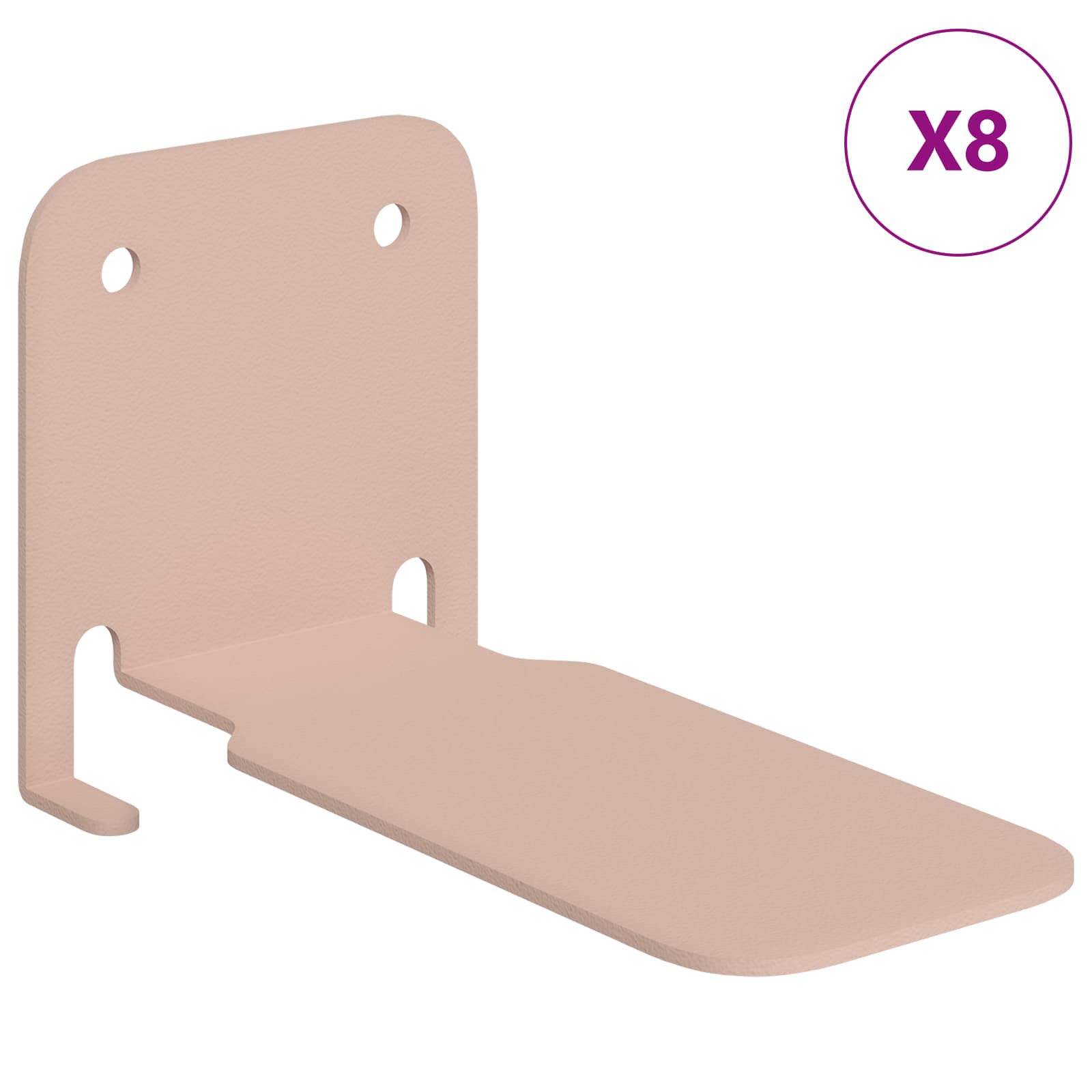 Mensola sospesa con lo scaffale 8 pcs Rosa 6 x 10,8 x 6,6 cm | homemem39