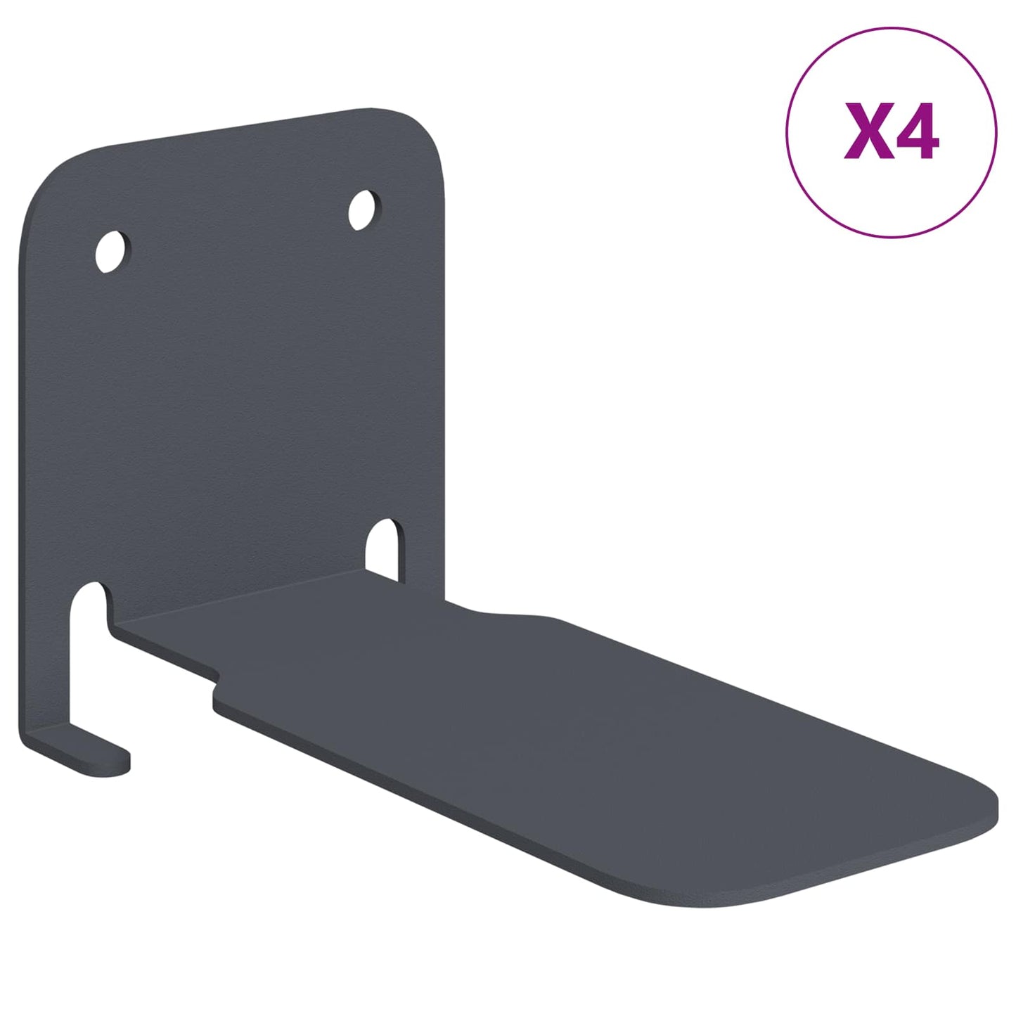 Mensola sospesa 4 pcs Antracite 6 x 10,8 x 6,6 cm | homemem39