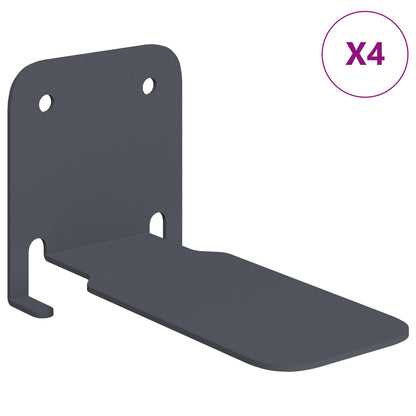 Mensola sospesa 4 pcs Antracite 6 x 10,8 x 6,6 cm | homemem39