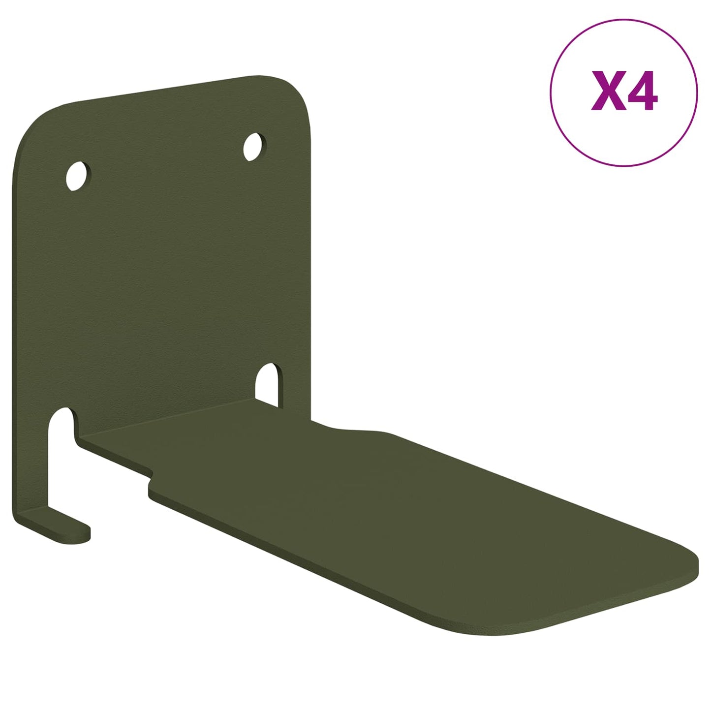 Mensola sospesa 4 pcs Verde oliva 6 x 10,8 x 6,6 cm | homemem39