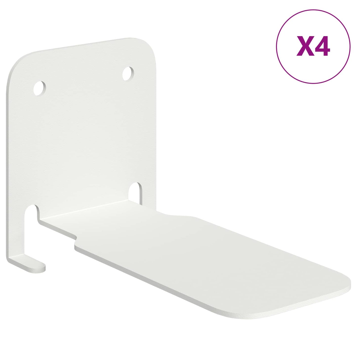 Mensola sospesa con lo scaffale 4 pcs Bianco 6 x 10,8 x 6,6 cm | homemem39