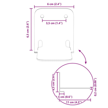 Mensola sospesa con lo scaffale 4 pcs Bianco 6 x 10,8 x 6,6 cm | homemem39