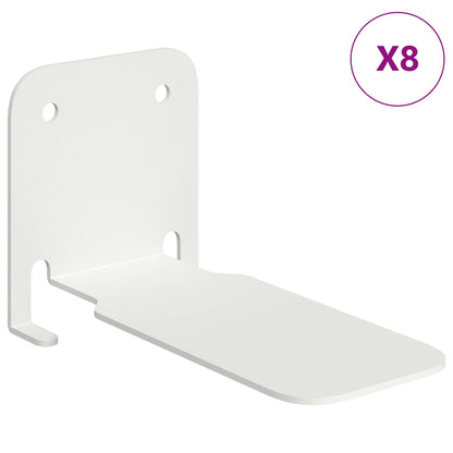 Mensola sospesa con lo scaffale 8 pcs Bianco 6 x 10,8 x 6,6 cm | homemem39