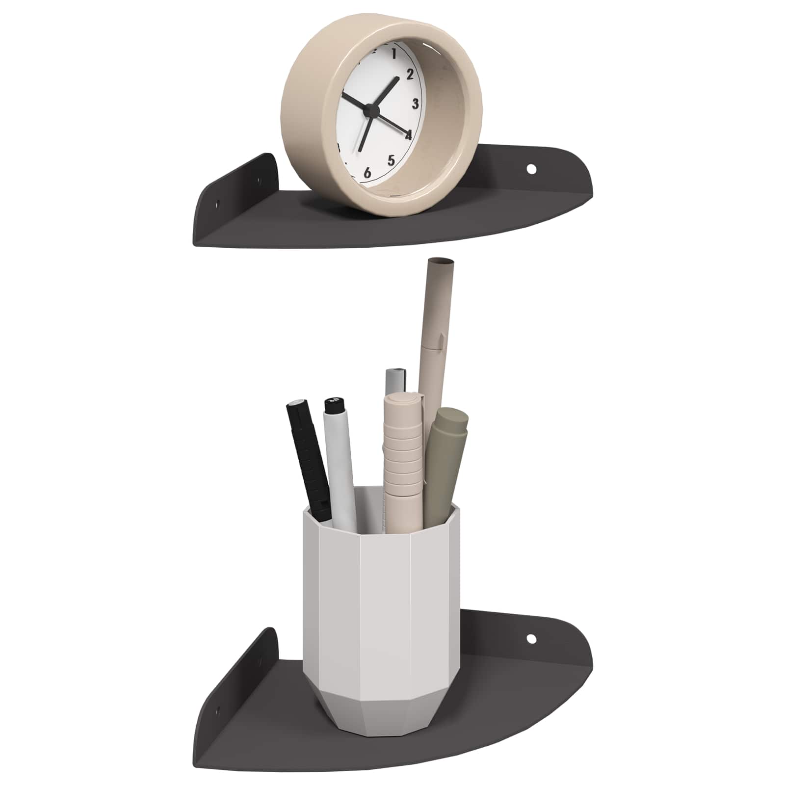 Mensola sospesa con lo scaffale 2 pcs Nero 15 x 15 x 2 cm | homemem39