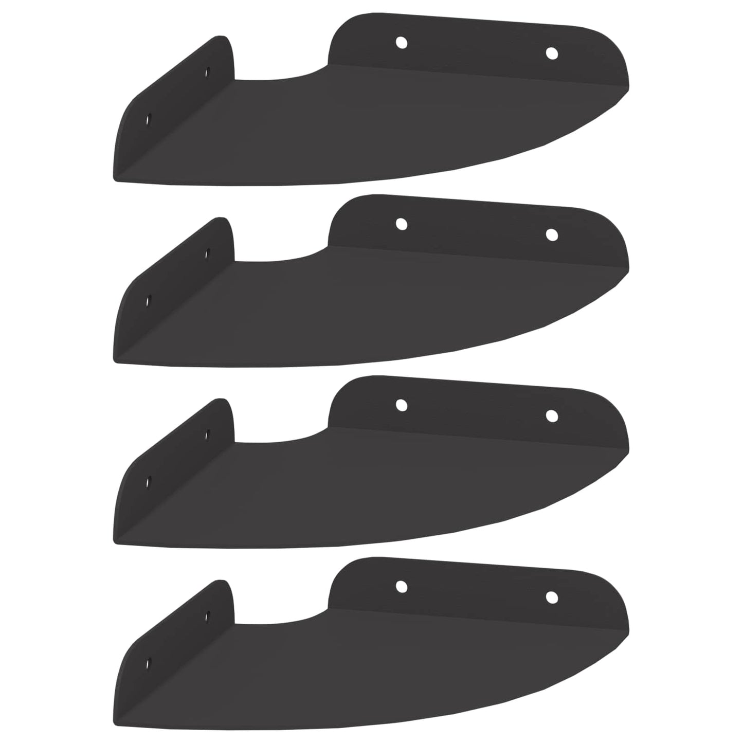 Mensola sospesa con lo scaffale 4 pcs Nero 15 x 15 x 2 cm | homemem39