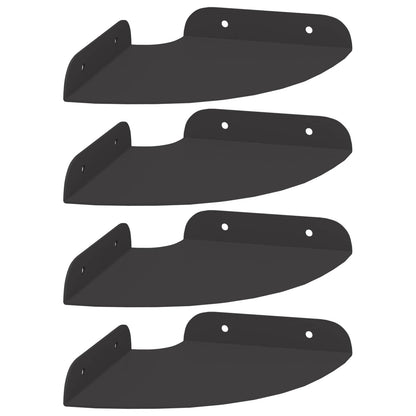Mensola sospesa con lo scaffale 4 pcs Nero 15 x 15 x 2 cm | homemem39