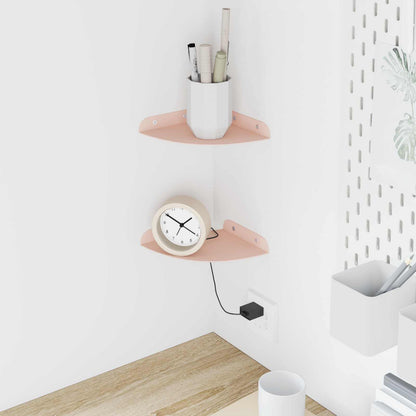 Mensola sospesa con lo scaffale 2 pcs Rosa 15 x 15 x 2 cm | homemem39