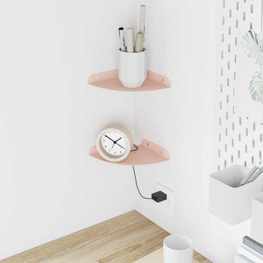 Mensola sospesa con lo scaffale 2 pcs Rosa 15 x 15 x 2 cm | homemem39