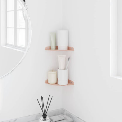 Mensola sospesa con lo scaffale 2 pcs Rosa 15 x 15 x 2 cm | homemem39