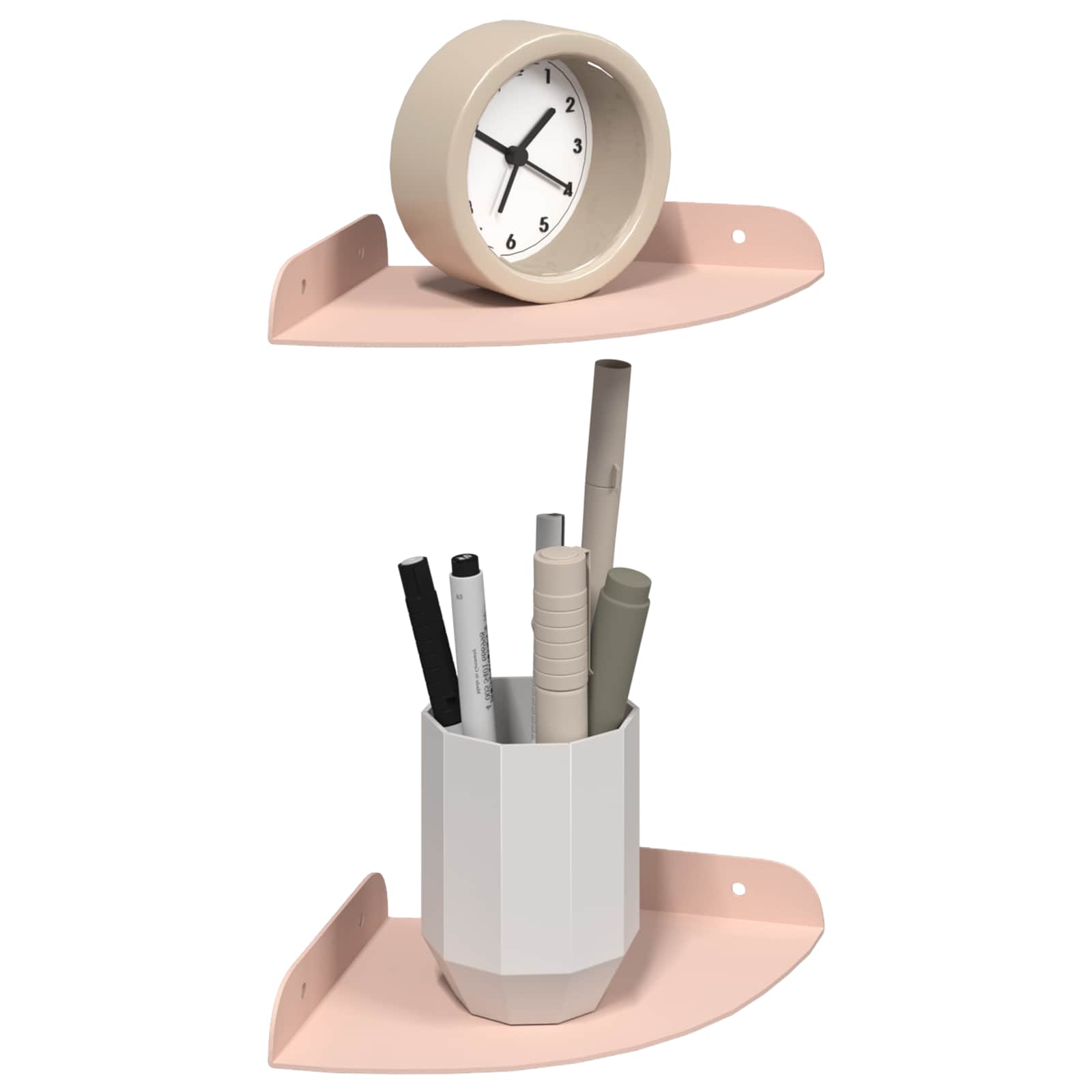 Mensola sospesa con lo scaffale 2 pcs Rosa 15 x 15 x 2 cm | homemem39