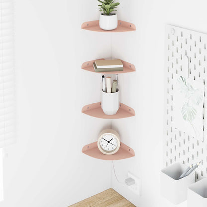 Mensola sospesa con lo scaffale 4 pcs Rosa 15 x 15 x 2 cm | homemem39