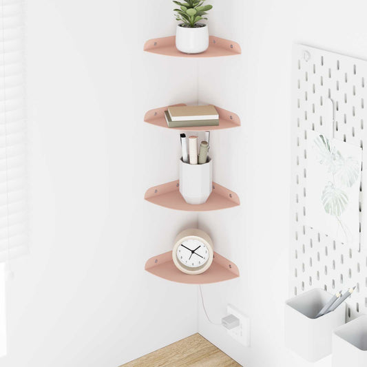 Mensola sospesa con lo scaffale 4 pcs Rosa 15 x 15 x 2 cm | homemem39