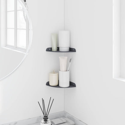Mensola sospesa con lo scaffale 2 pcs Antracite 15 x 15 x 2 cm | homemem39