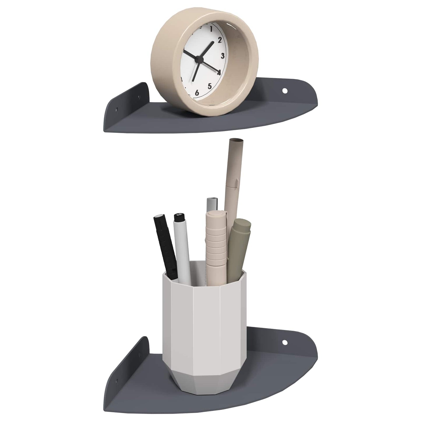 Mensola sospesa con lo scaffale 2 pcs Antracite 15 x 15 x 2 cm | homemem39